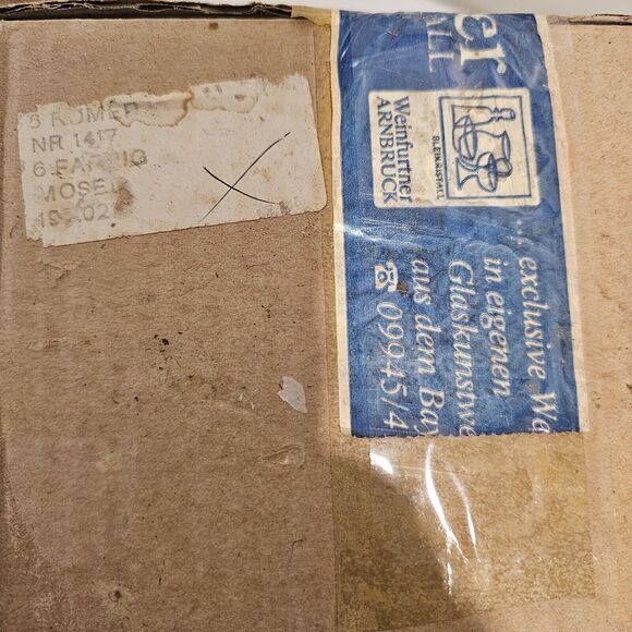 Set Of 6 Vintage JOSKA MOSEL Cut To Clear Wine Glasses New Vintage - Picture 14 of 14